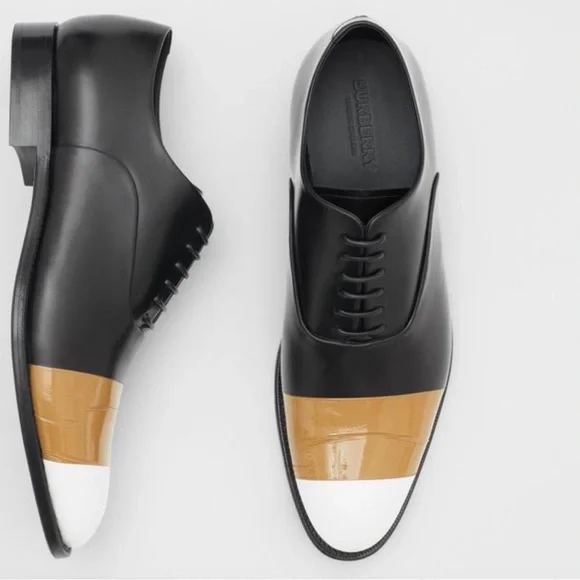 Burberry Sturges Tape Detail Leather Oxford Shoes - Picture 2 of 10